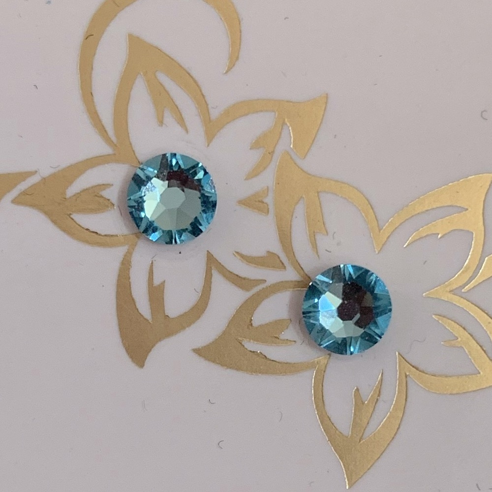 Crystal December Birthstone Swarovski Element Blue Stud Earrings
